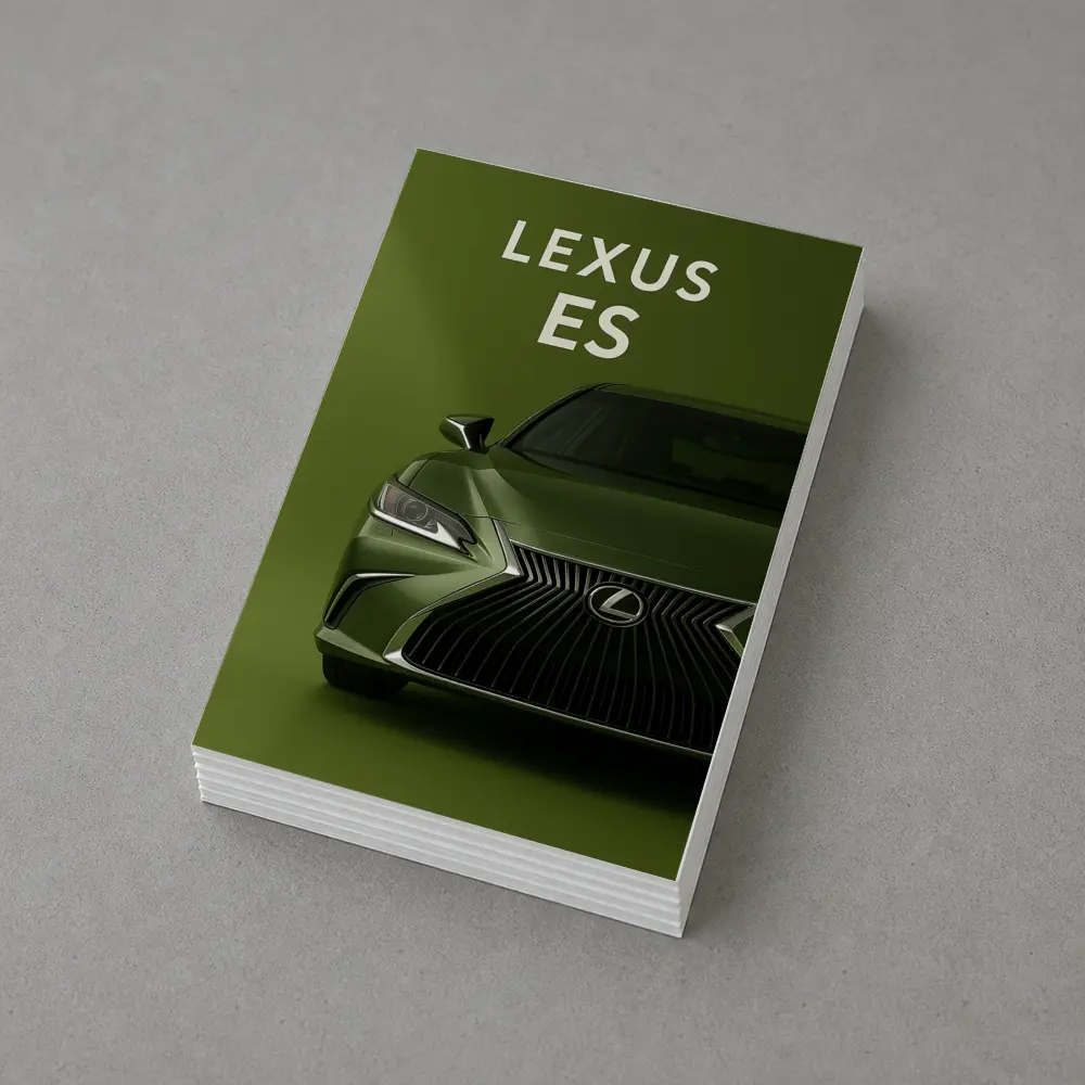 Lexus ES Green Car Front View – Postcards