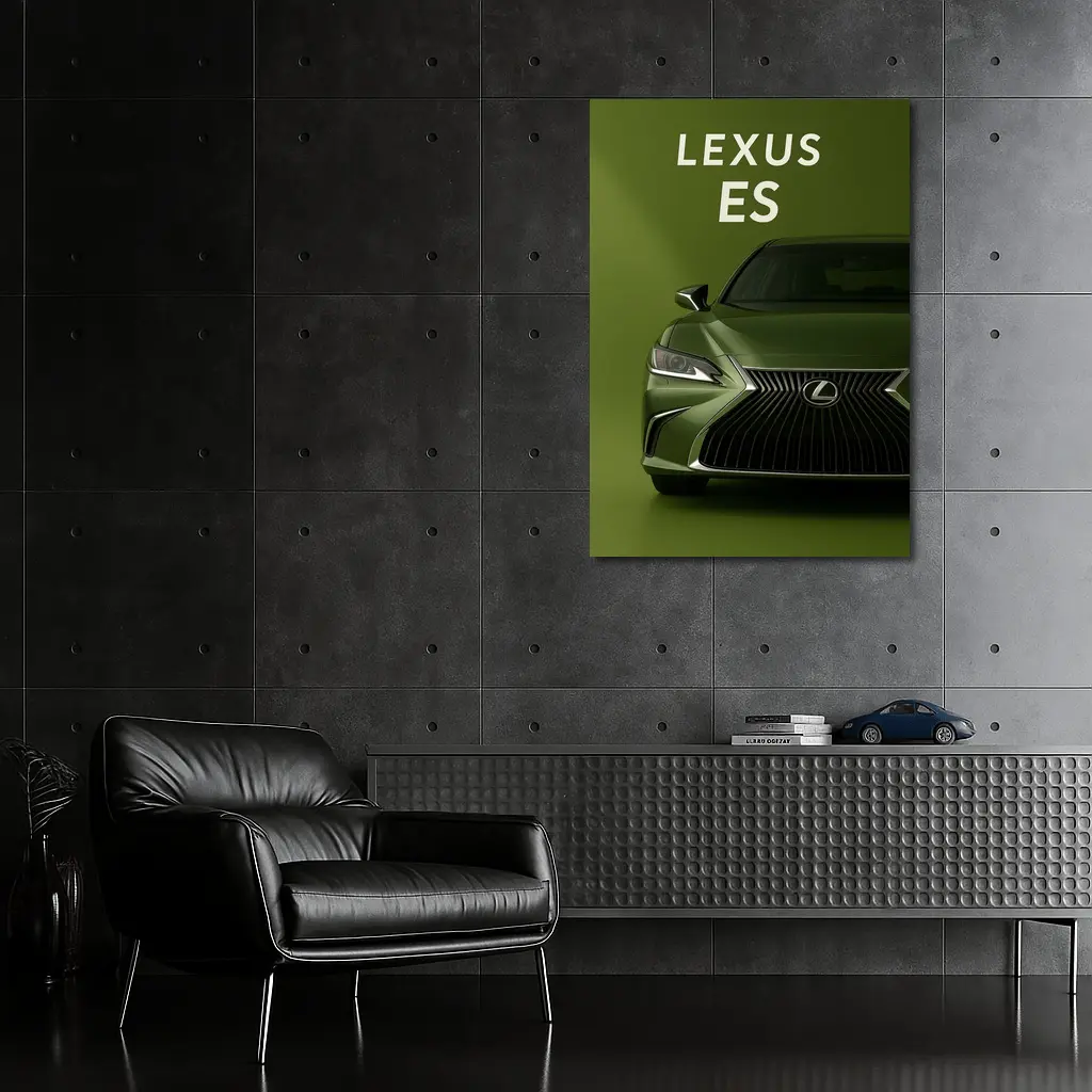 Lexus ES Green Car Front View – Wall Art