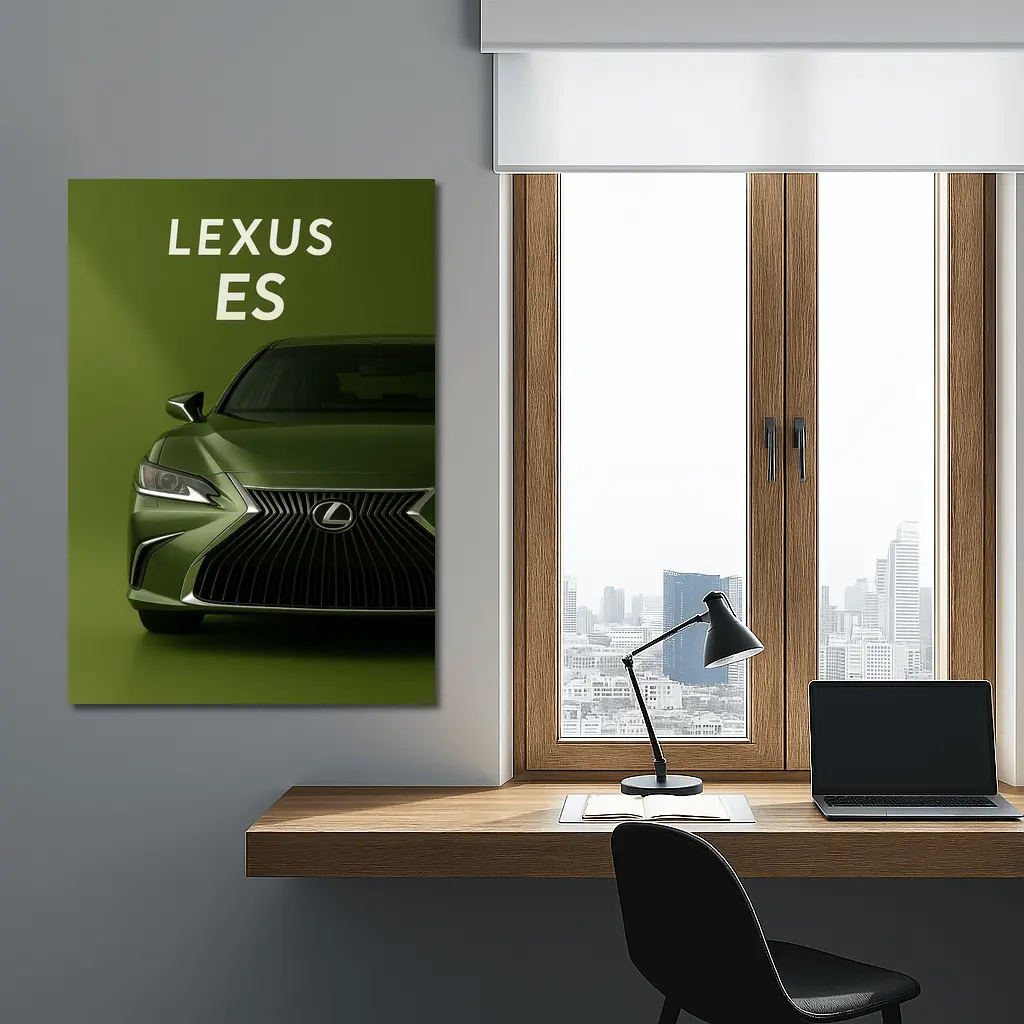 Lexus ES Green Car Front View – Wall Art