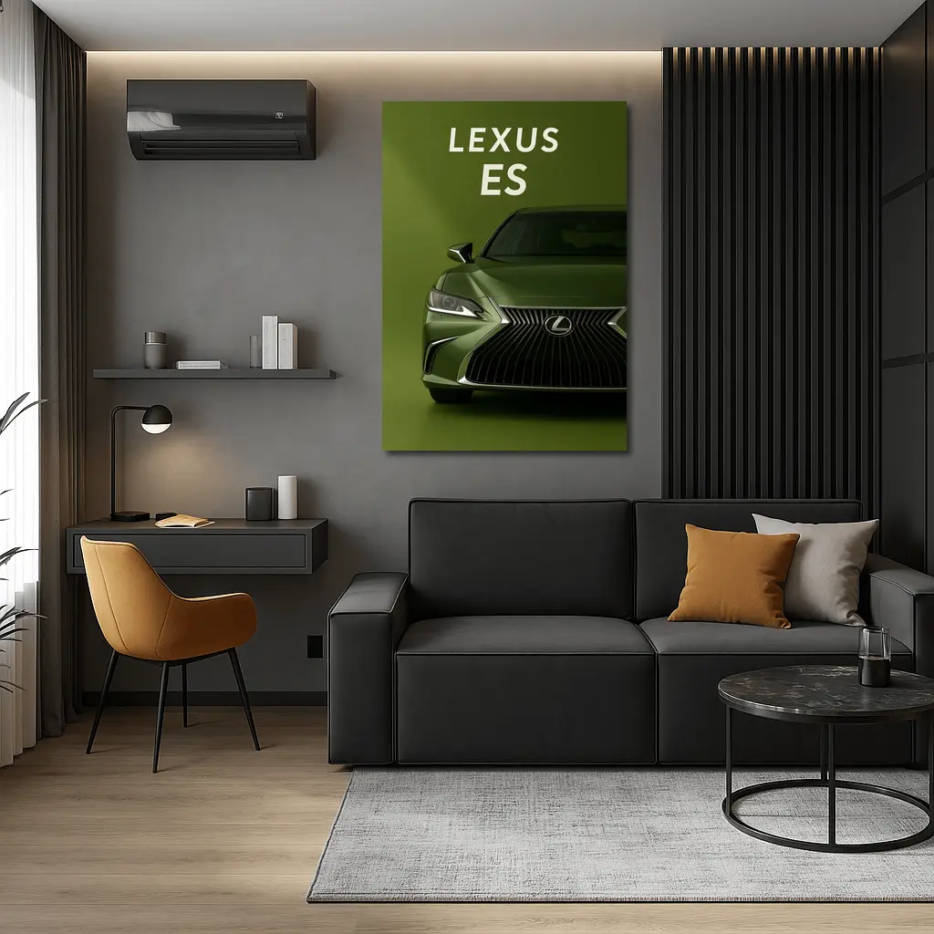 Lexus ES Green Car Front View – Wall Art