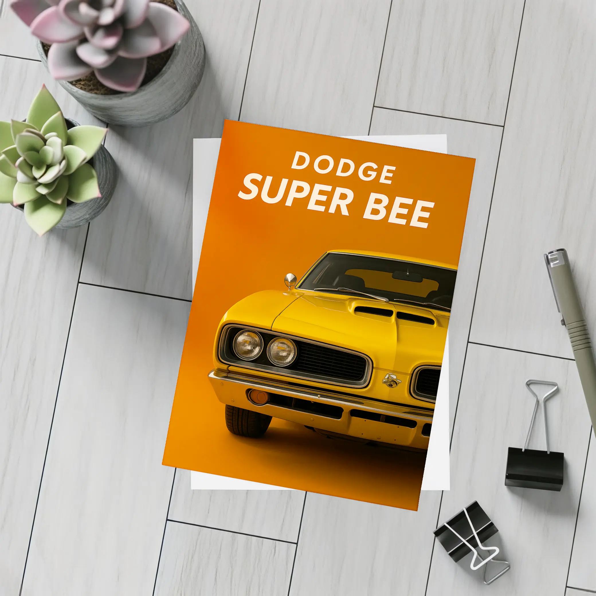 Dodge Super Bee Classic Muscle Car Orange – Postcards