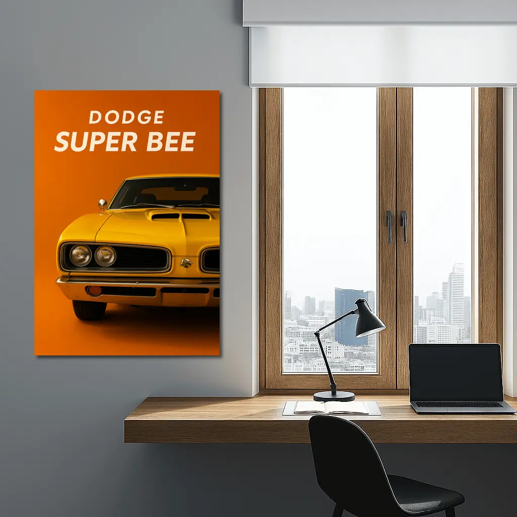 Dodge Super Bee Classic Muscle Car Orange – Wall Art