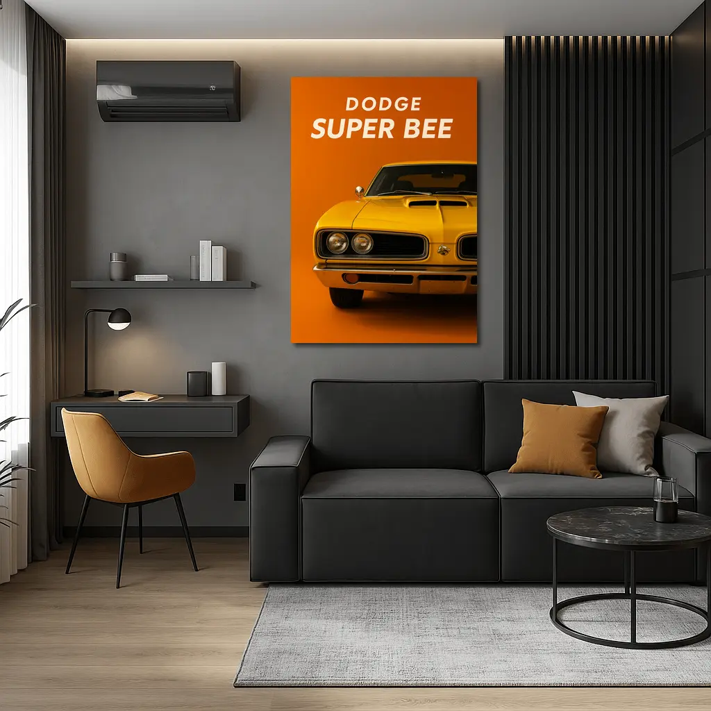 Dodge Super Bee Classic Muscle Car Orange – Wall Art