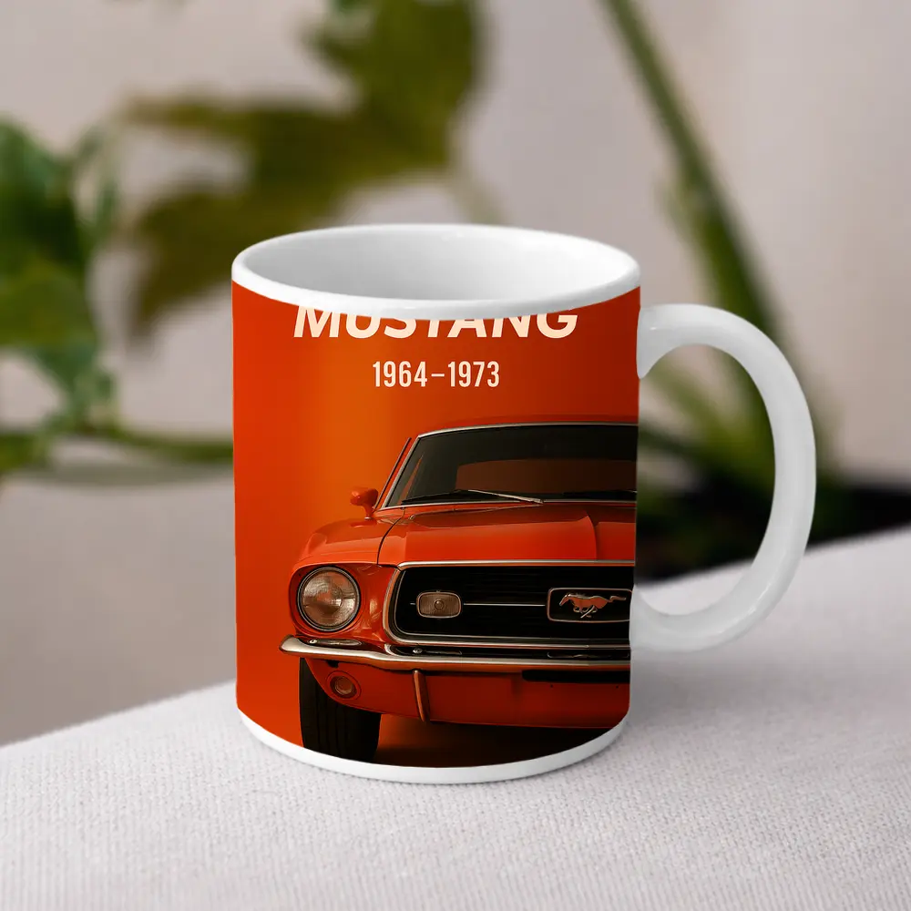 Ford Mustang Classic Orange Front View – Mugs