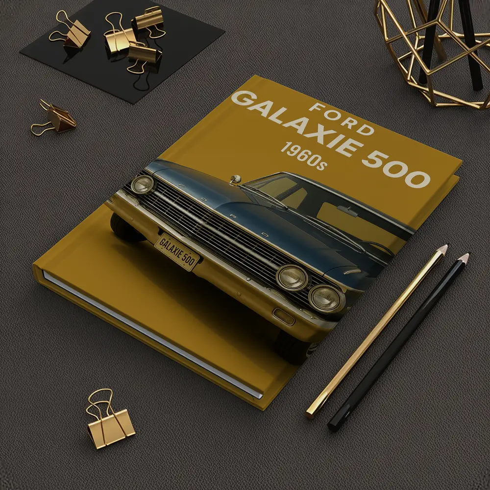 Ford Galaxie 500 Classic Car Gold Background – Notebooks