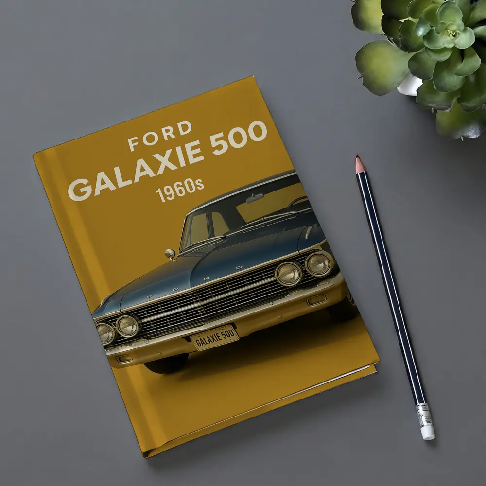 Ford Galaxie 500 Classic Car Gold Background – Notebooks