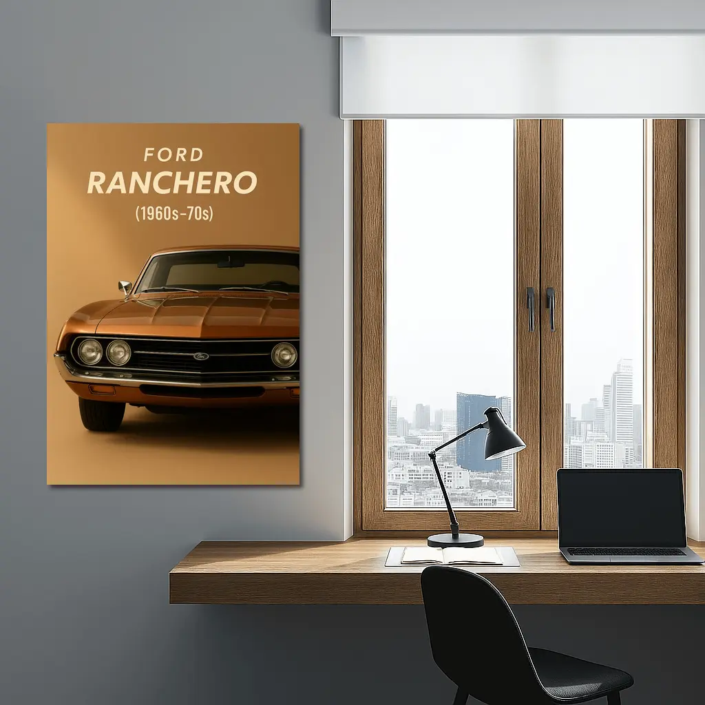 Ford Ranchero Classic Muscle Car Beige – Wall Art