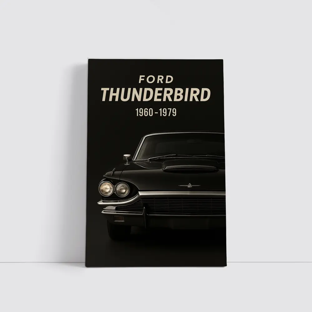 Ford Thunderbird Classic Car Dark Background – Wall Art
