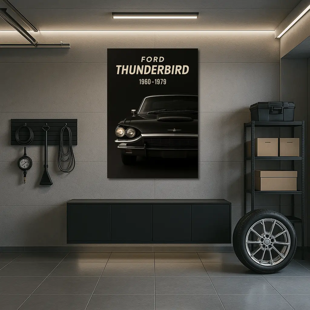 Ford Thunderbird Classic Car Dark Background – Wall Art