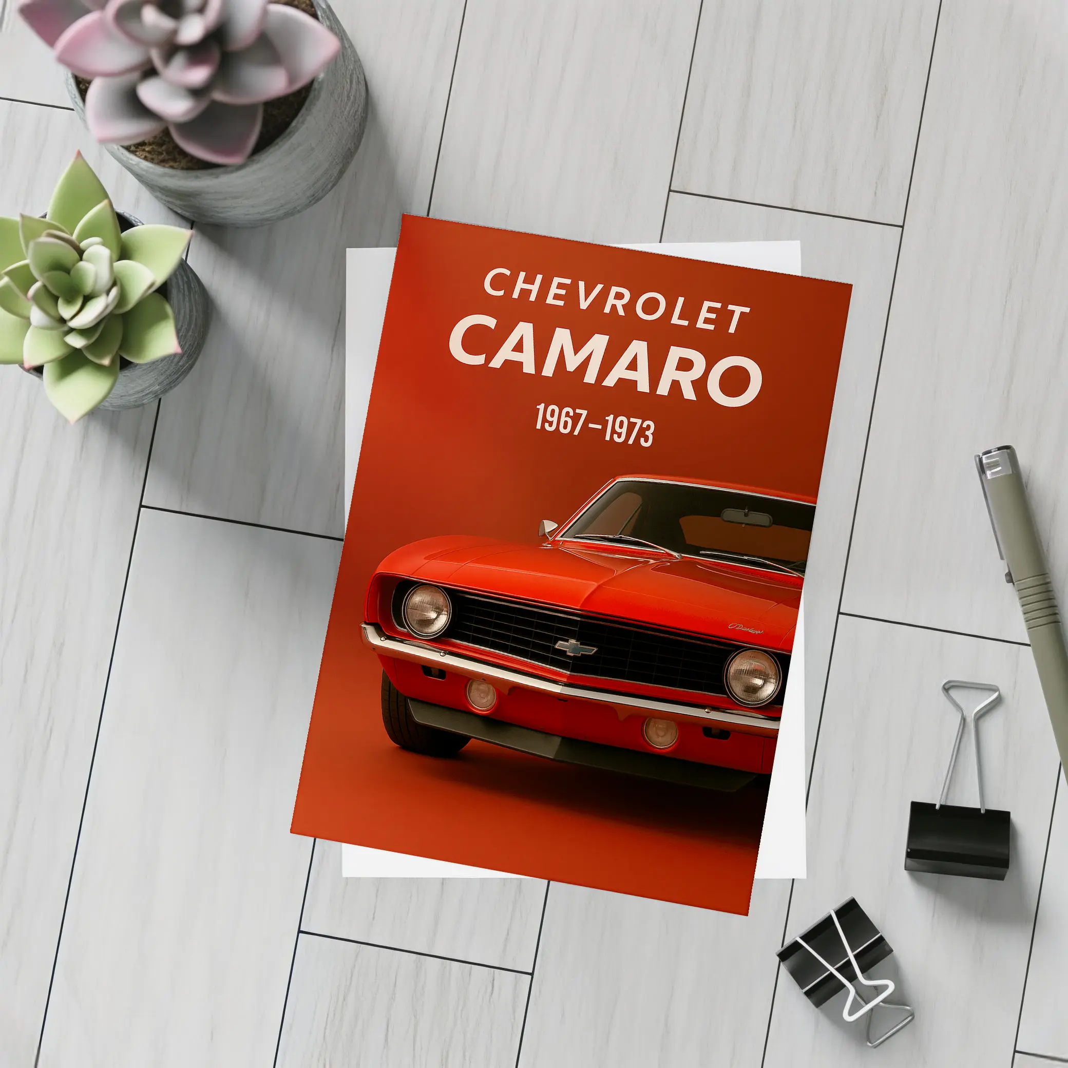 Chevrolet Camaro Classic Red Muscle Car – Postcards