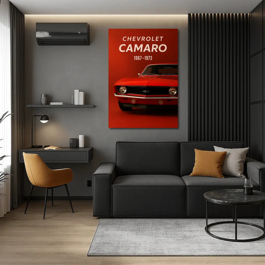 Chevrolet Camaro Classic Red Muscle Car – Wall Art