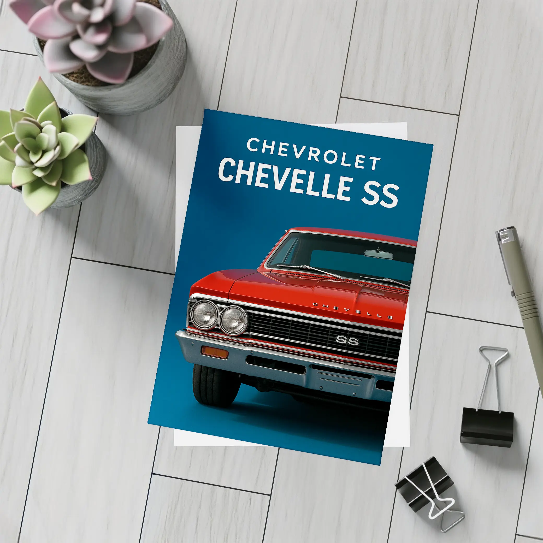 Chevrolet Chevelle SS Red Classic Car – Postcards