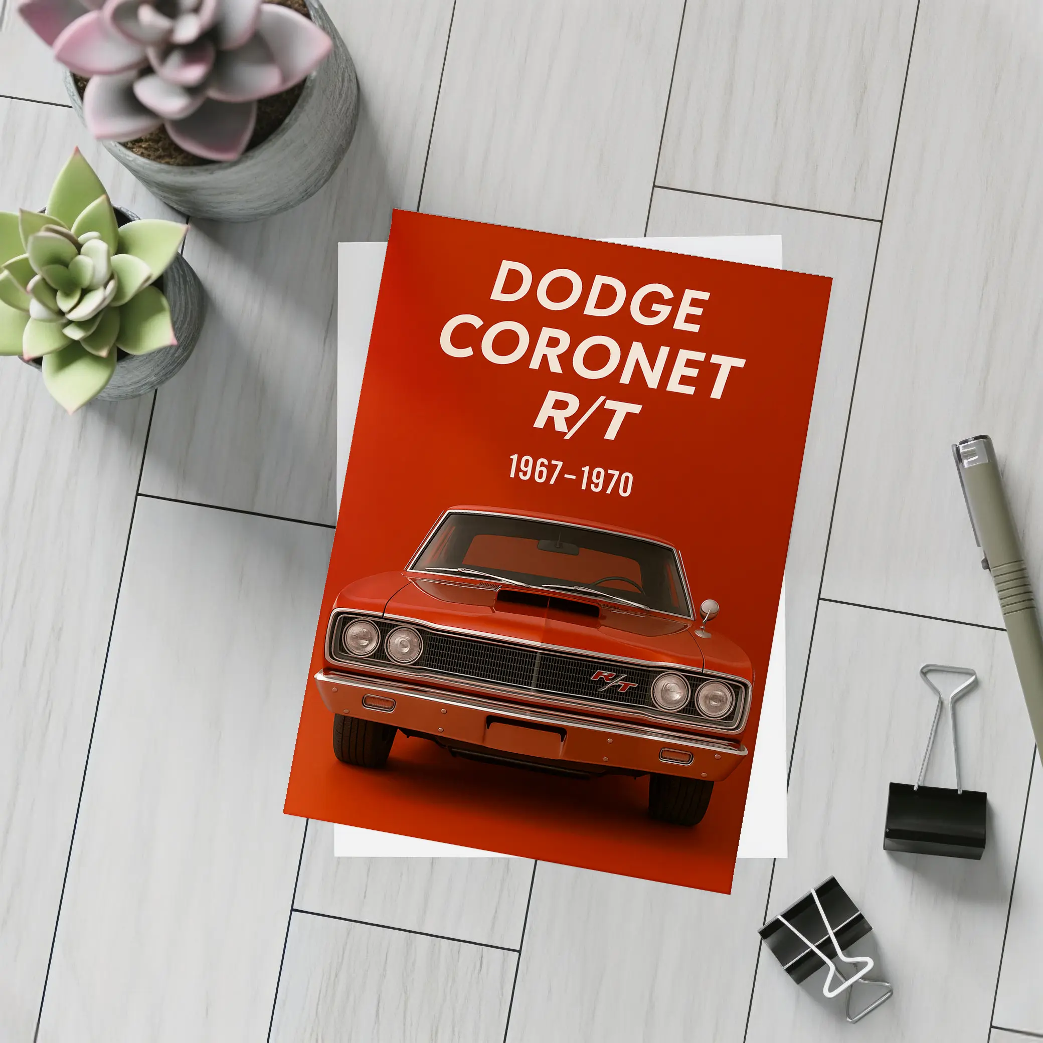 Dodge Coronet RT Classic Muscle Car Red – Postcards