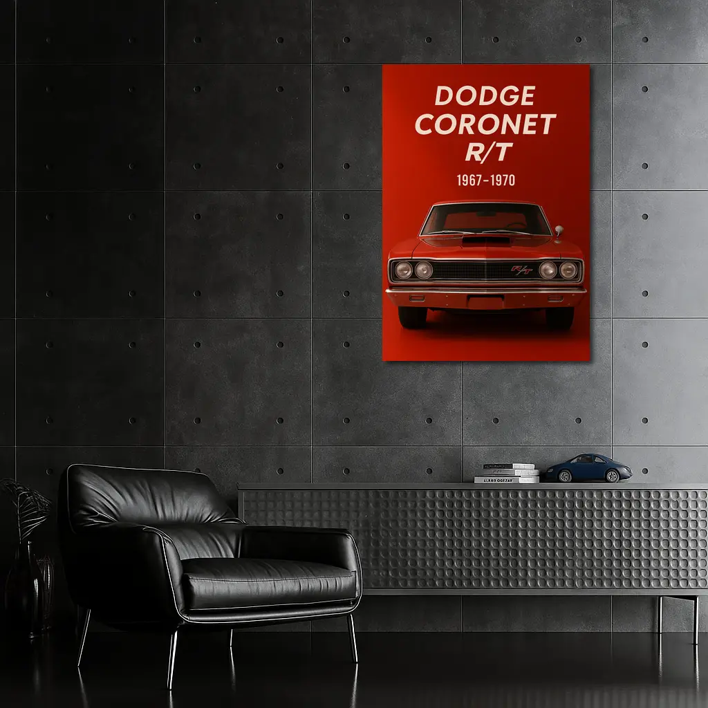 Dodge Coronet RT Classic Muscle Car Red – Wall Art