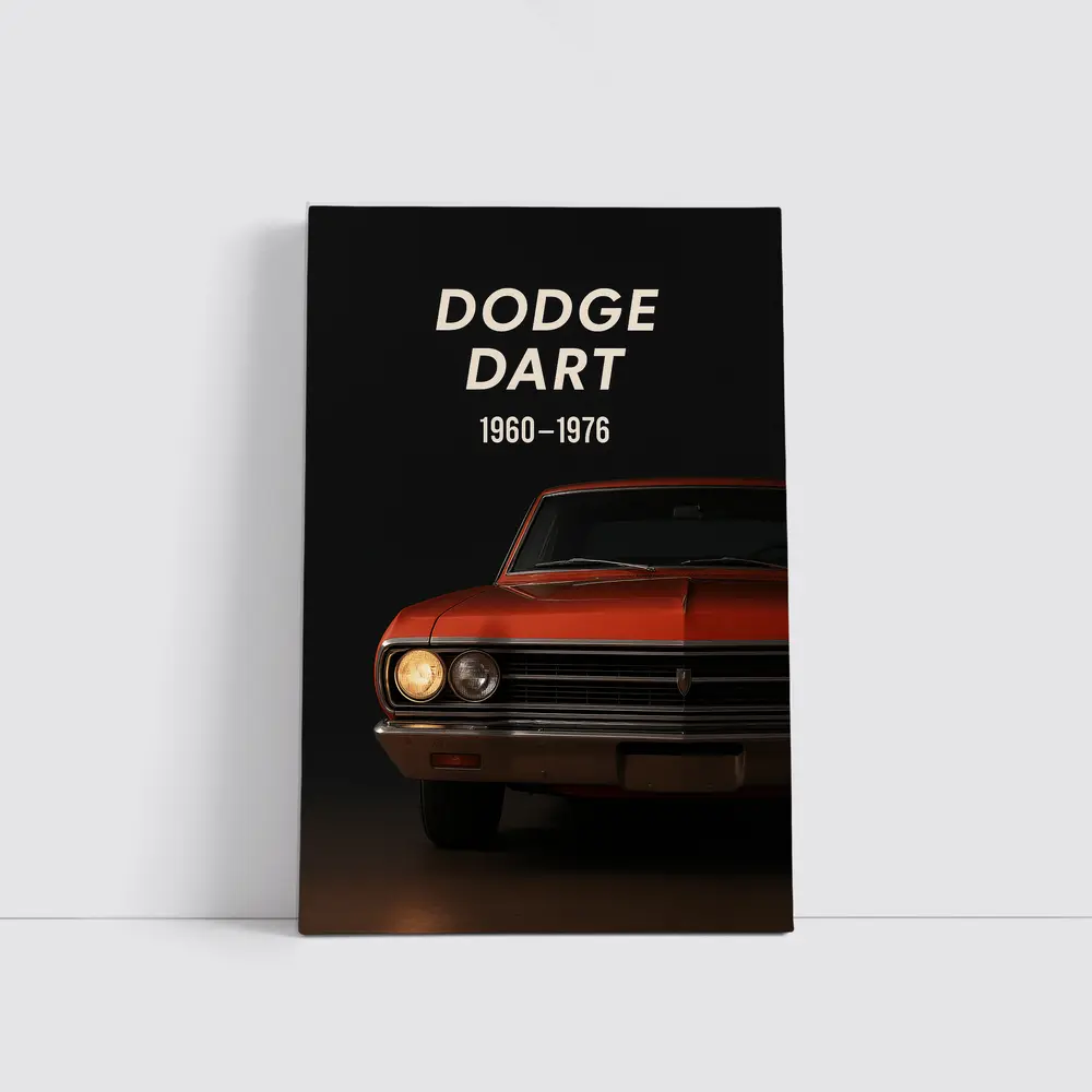 Dodge Dart Classic Muscle Car Dark Background – Wall Art