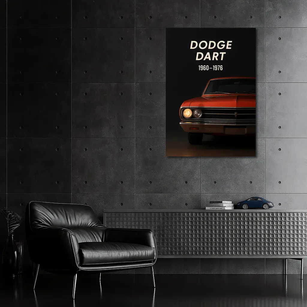 Dodge Dart Classic Muscle Car Dark Background – Wall Art