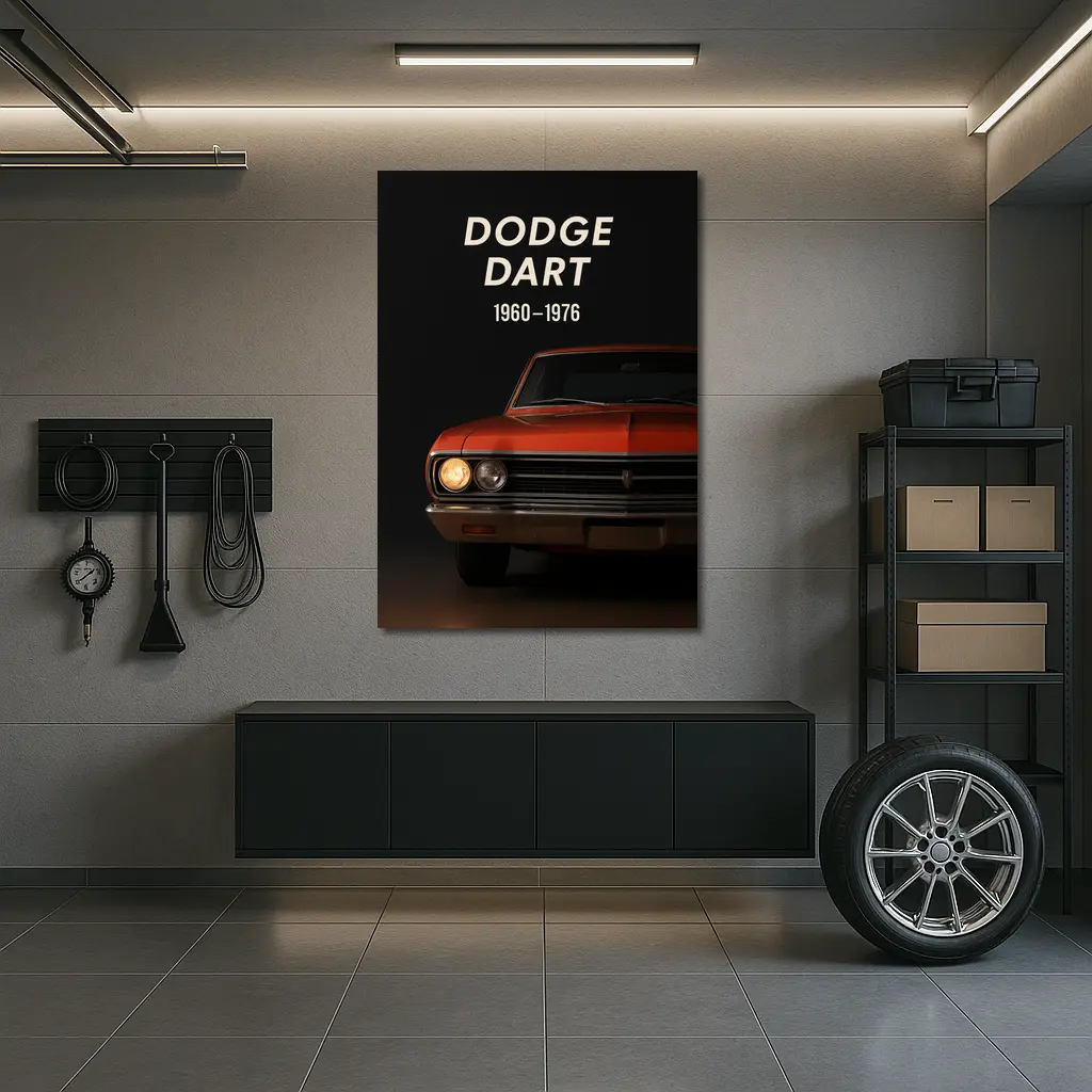 Dodge Dart Classic Muscle Car Dark Background – Wall Art