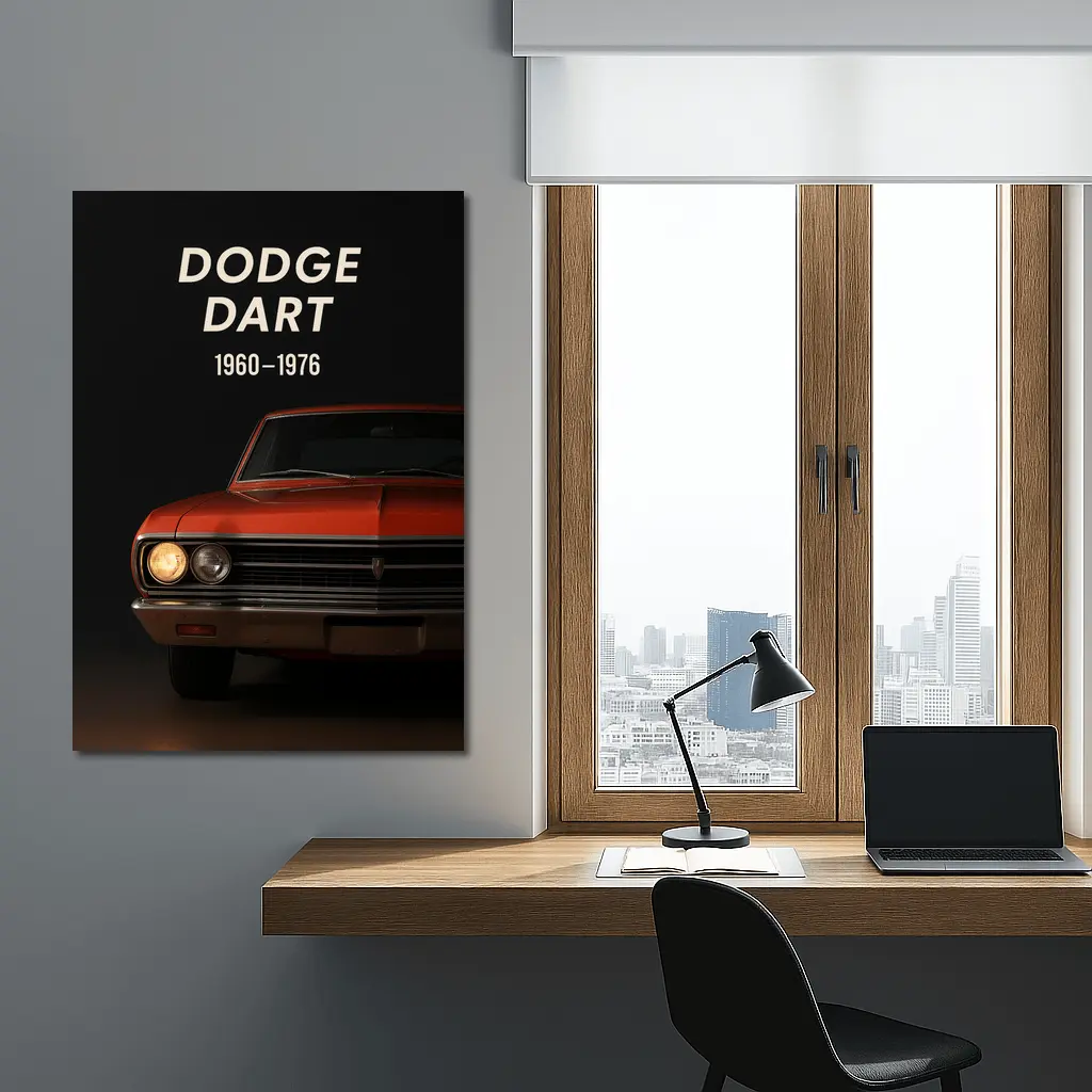 Dodge Dart Classic Muscle Car Dark Background – Wall Art
