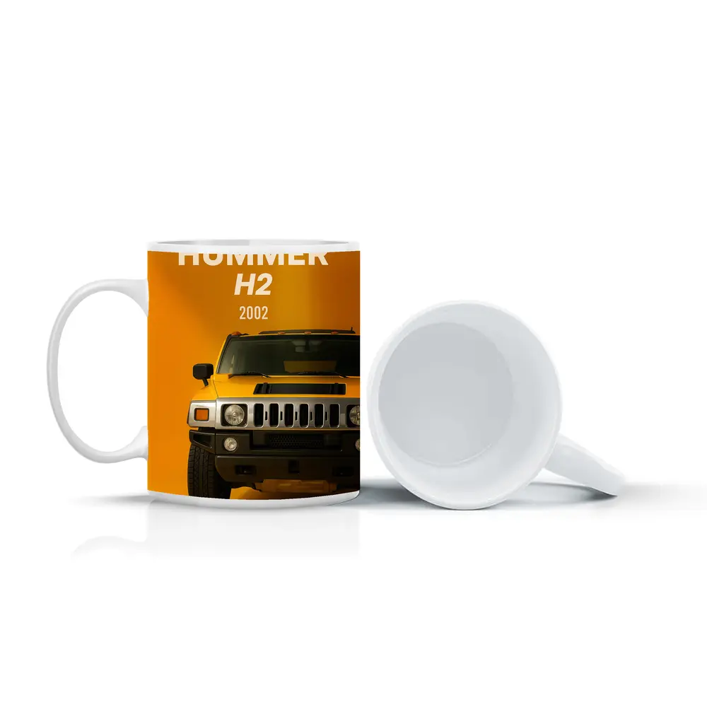 Hummer H2 2002 Yellow Studio Front View – Mugs