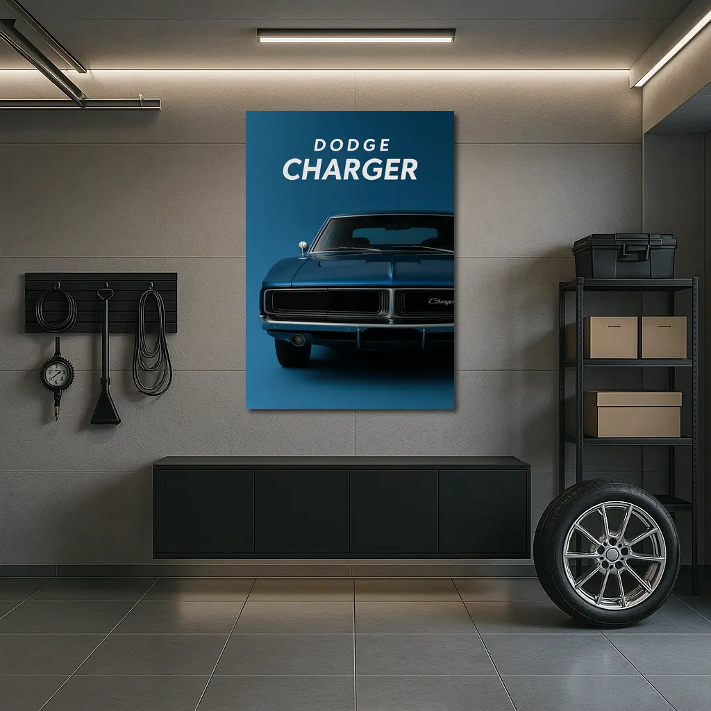 Dodge Charger Classic Muscle Car Blue – Wall Art