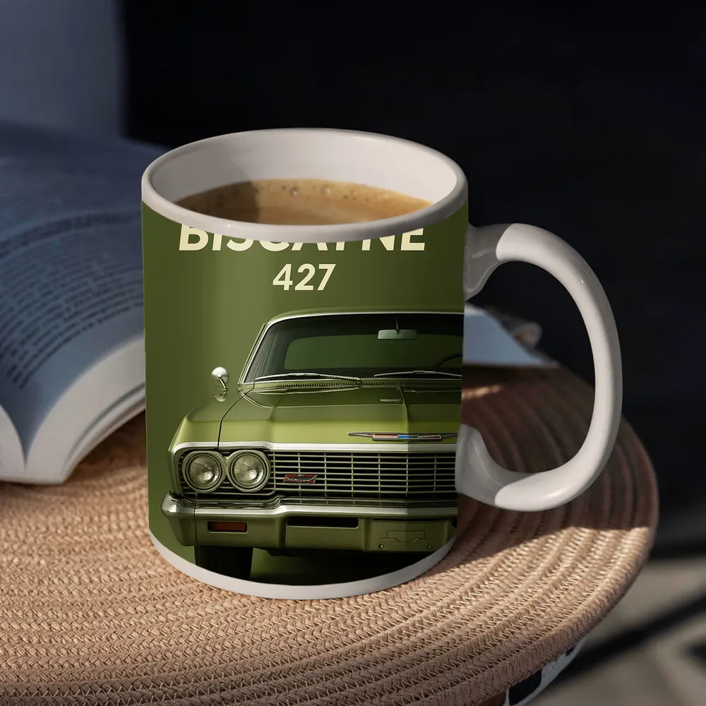 Chevrolet Biscayne 427 Classic Car Green – Mugs