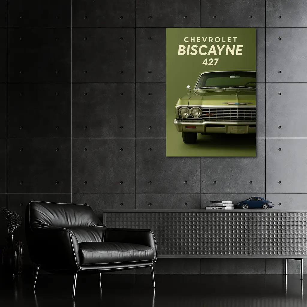 Chevrolet Biscayne 427 Classic Car Green – Wall Art