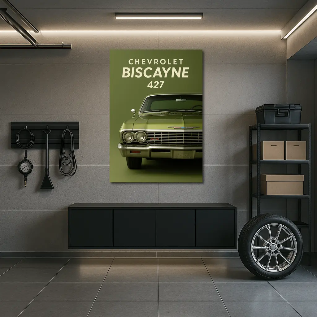 Chevrolet Biscayne 427 Classic Car Green – Wall Art