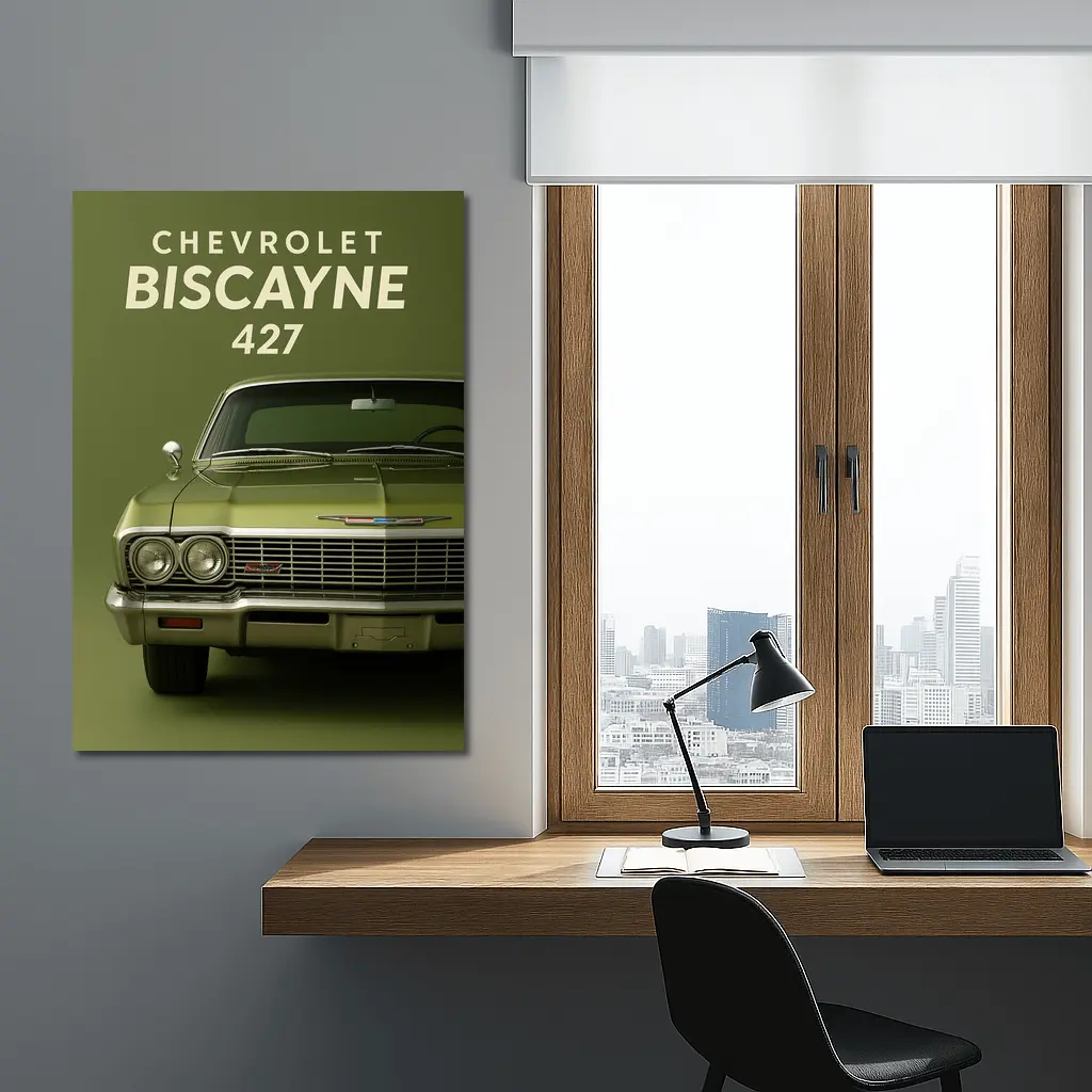 Chevrolet Biscayne 427 Classic Car Green – Wall Art
