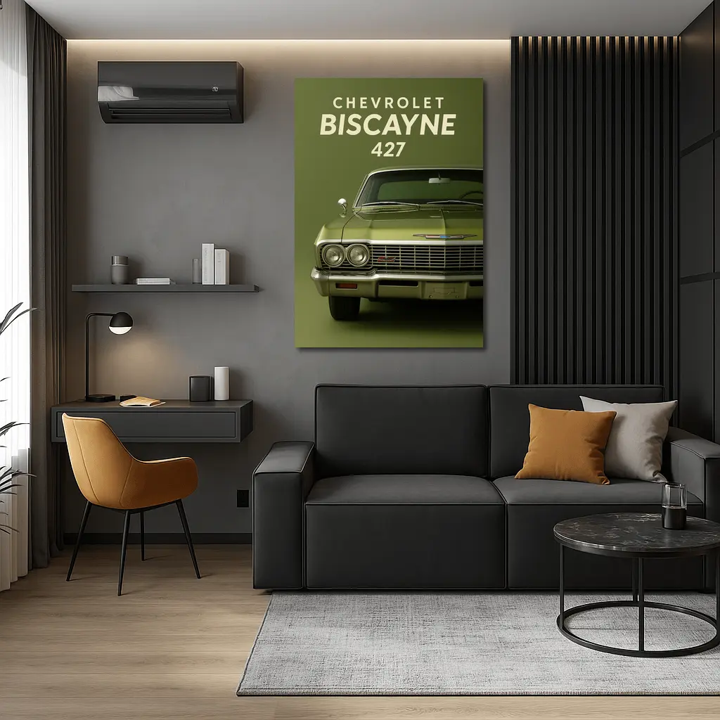 Chevrolet Biscayne 427 Classic Car Green – Wall Art