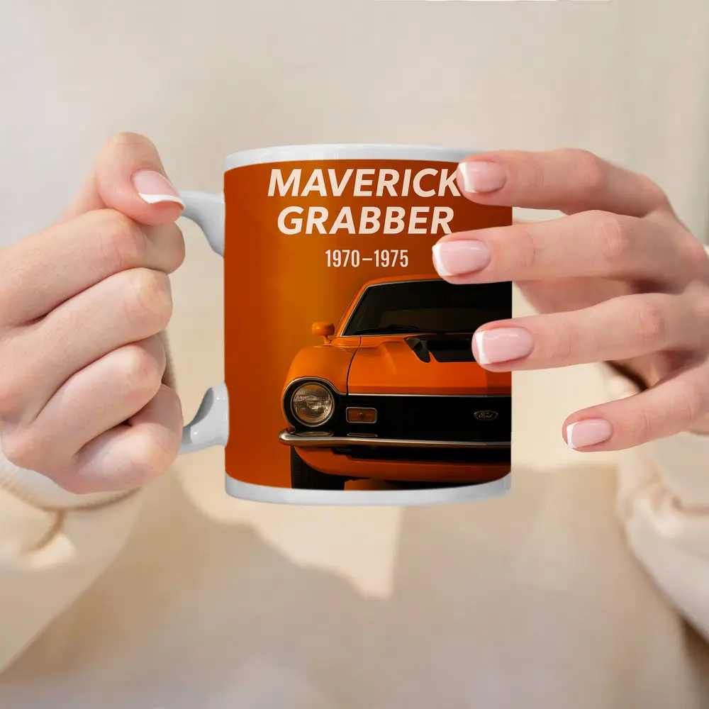 Ford Maverick Grabber Classic Muscle Car Orange – Mugs