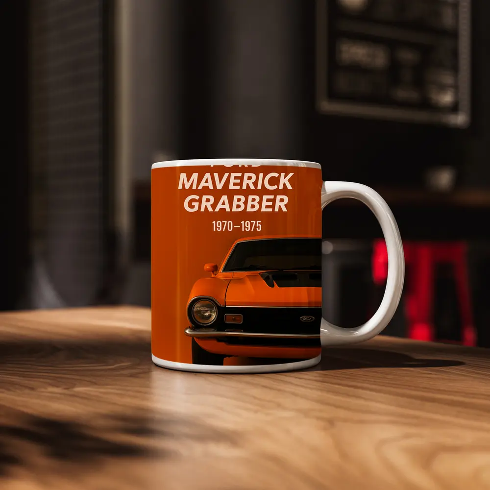 Ford Maverick Grabber Classic Muscle Car Orange – Mugs