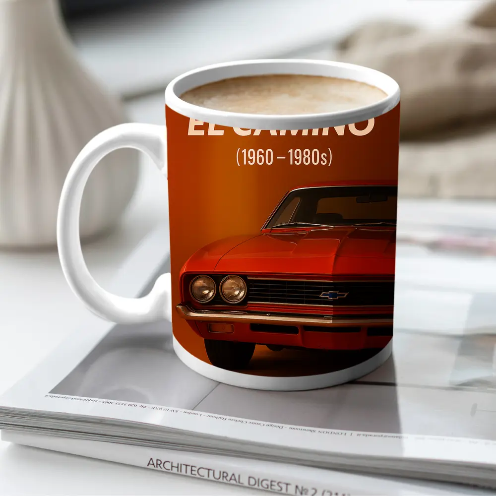 Chevrolet El Camino Classic Muscle Car Orange – Mugs