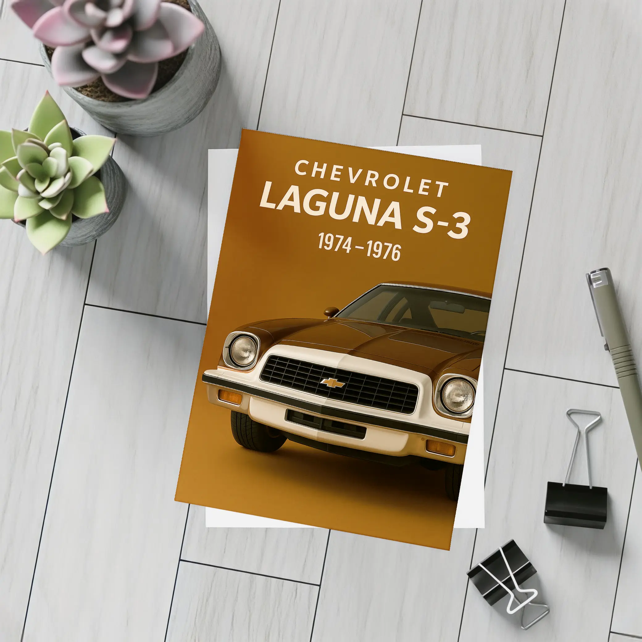 Chevrolet Laguna S-3 Classic Muscle Car Brown – Postcards