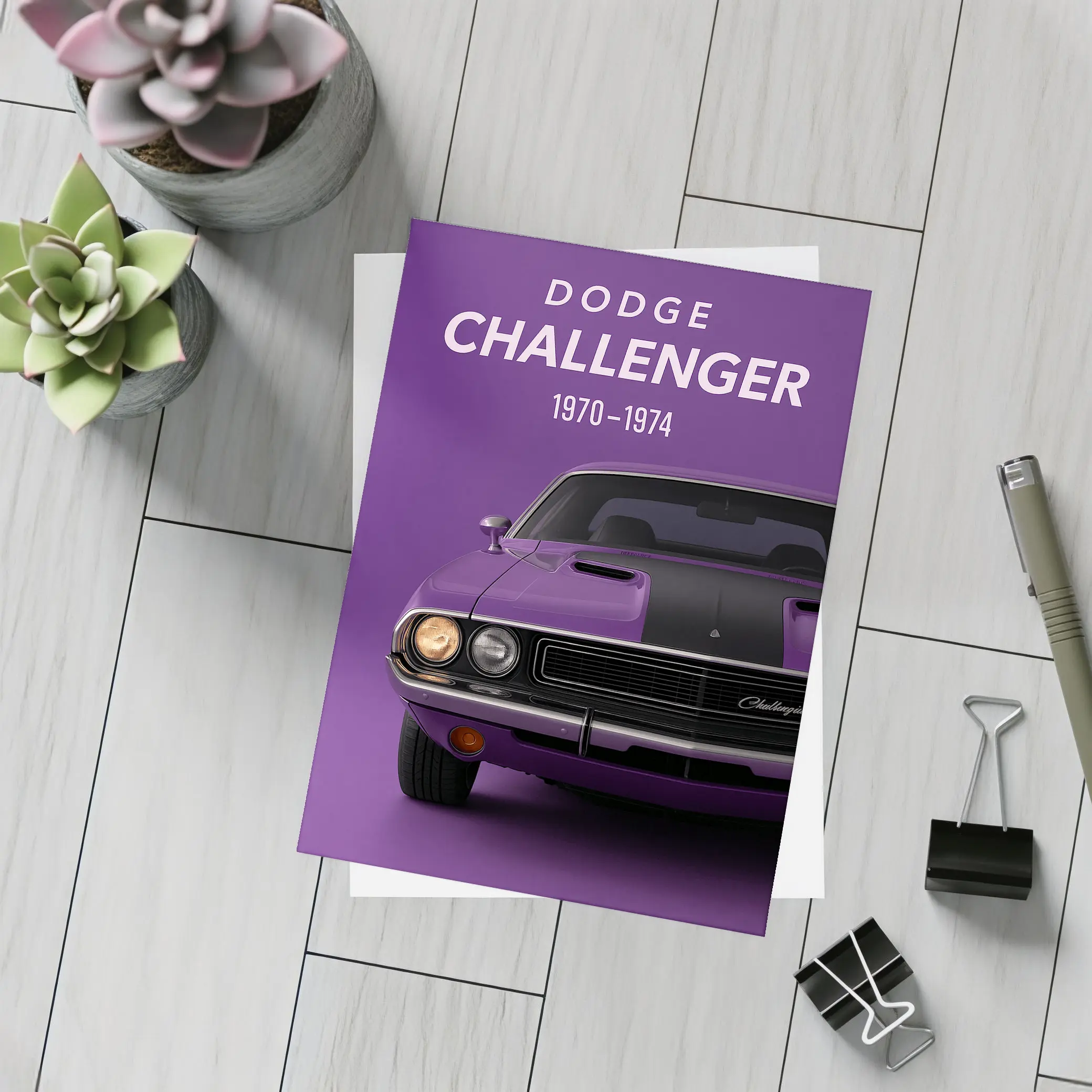 Dodge Challenger Classic Muscle Car Purple – Postcards