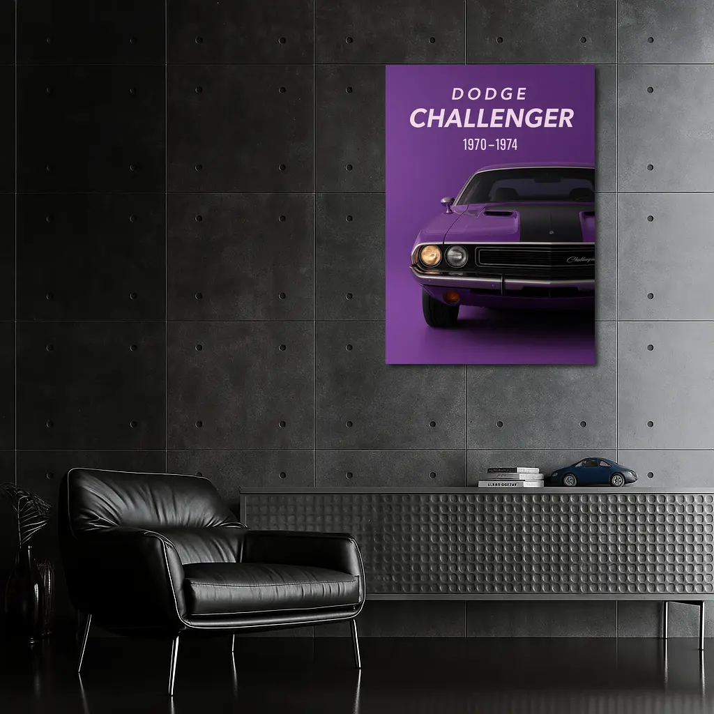 Dodge Challenger Classic Muscle Car Purple – Wall Art