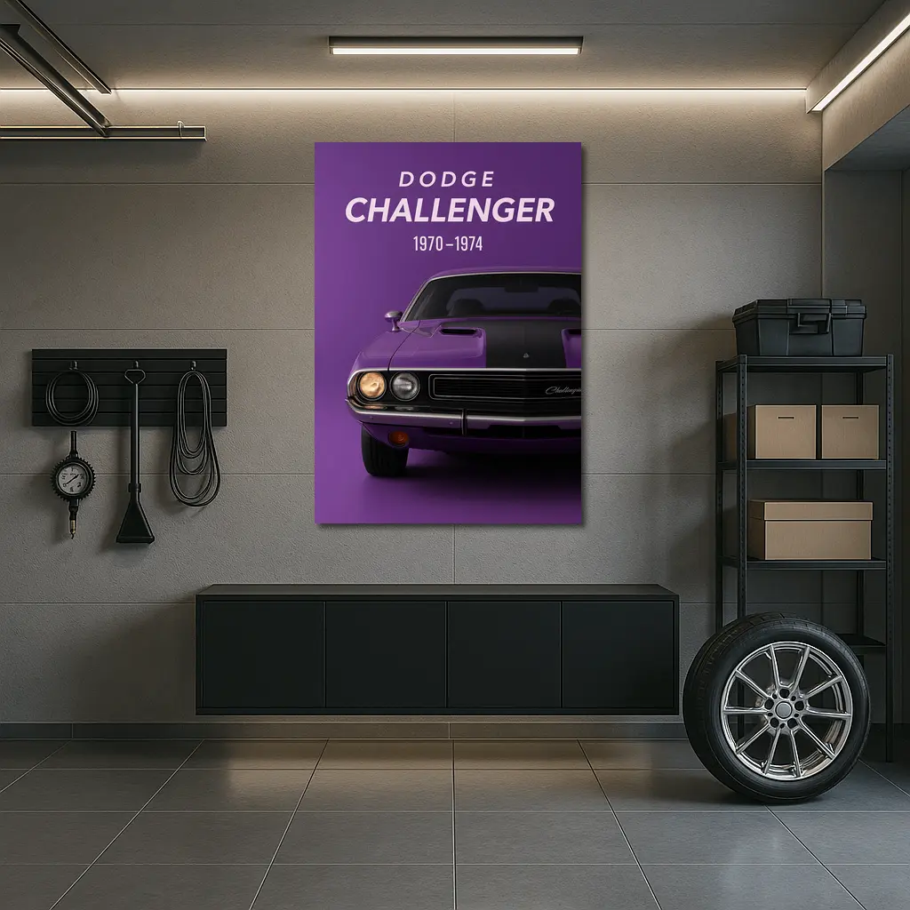 Dodge Challenger Classic Muscle Car Purple – Wall Art