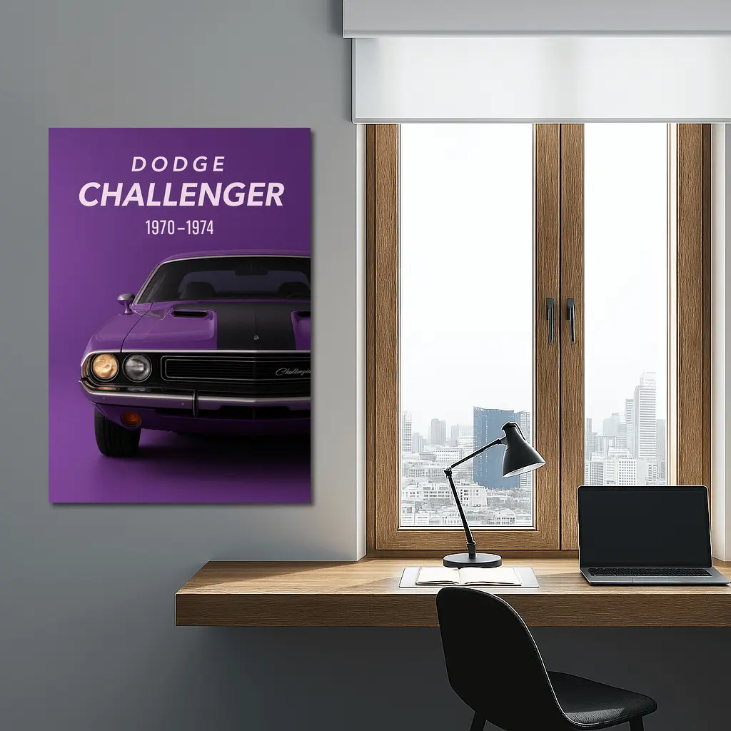 Dodge Challenger Classic Muscle Car Purple – Wall Art