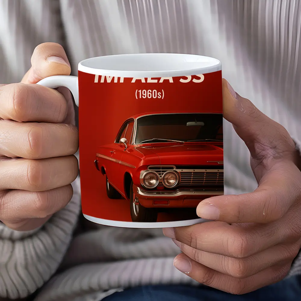 Chevrolet Impala SS Classic Red Car Art – Mugs