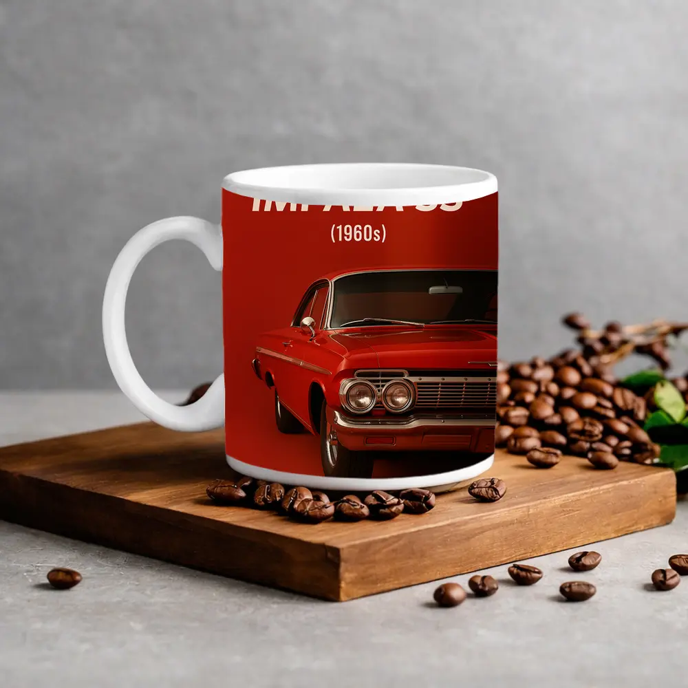 Chevrolet Impala SS Classic Red Car Art – Mugs