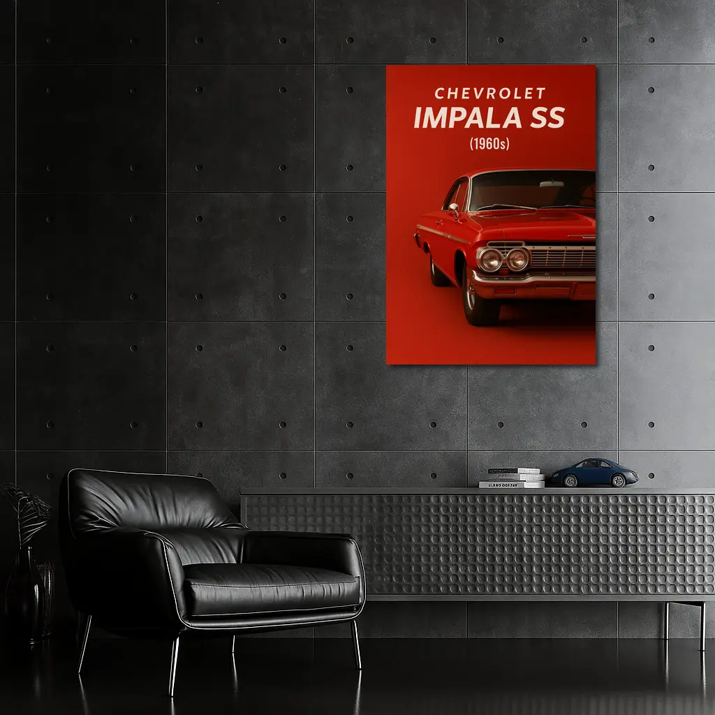 Chevrolet Impala SS Classic Red Car Art – Wall Art