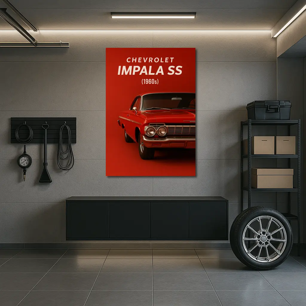 Chevrolet Impala SS Classic Red Car Art – Wall Art