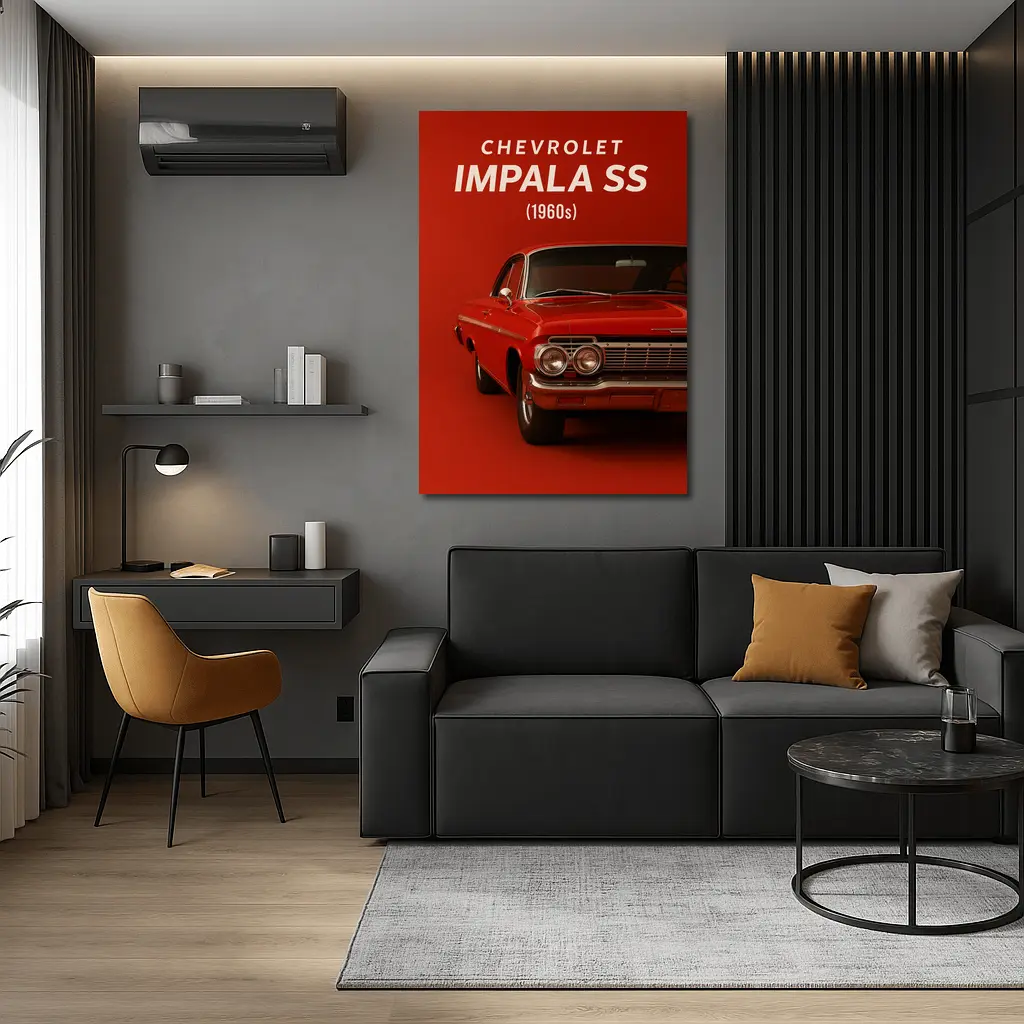 Chevrolet Impala SS Classic Red Car Art – Wall Art