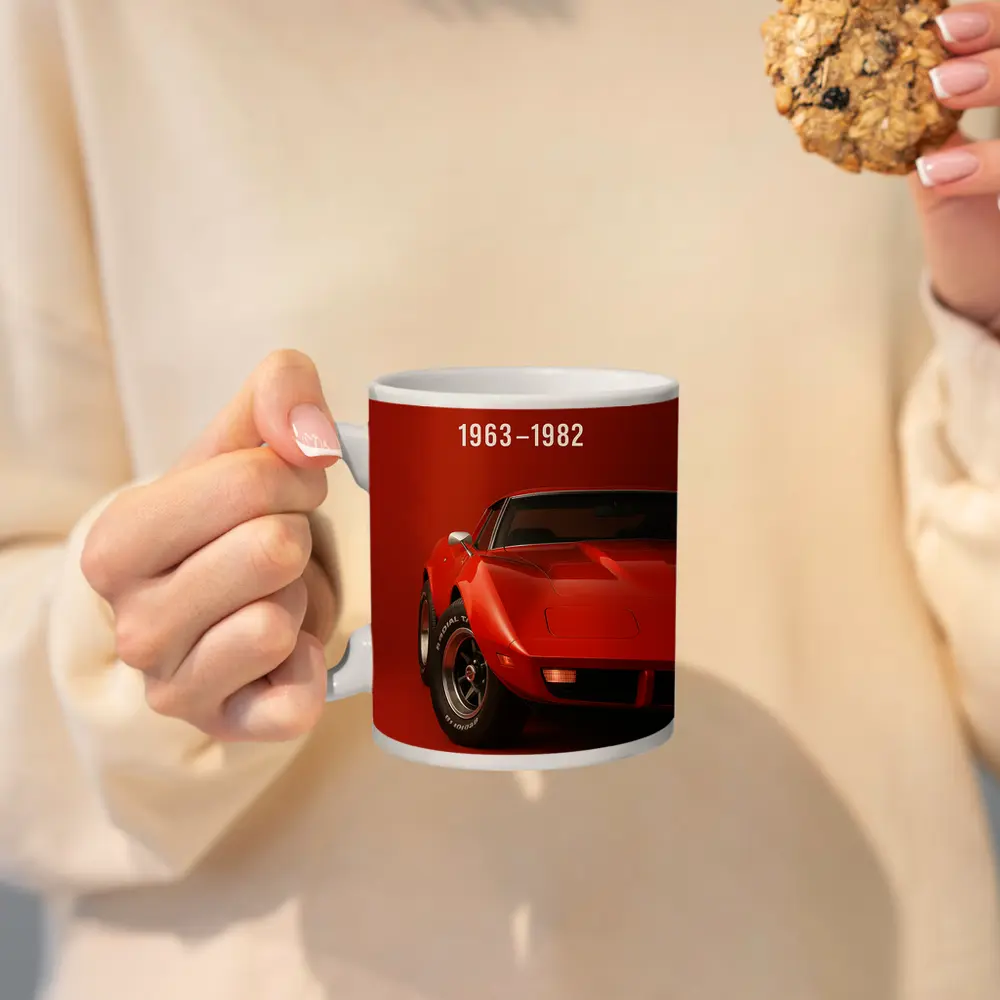 Chevrolet Corvette Classic Red Muscle Car Art – Mugs