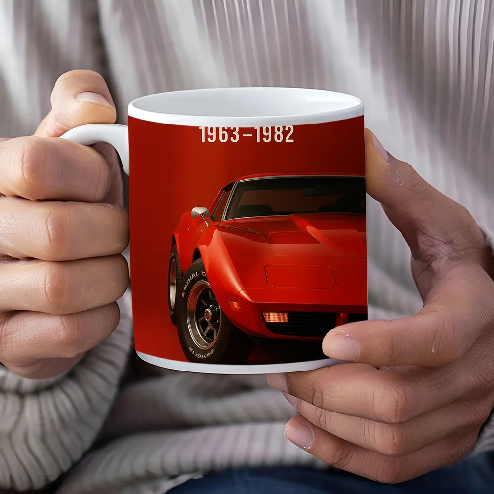 Chevrolet Corvette Classic Red Muscle Car Art – Mugs