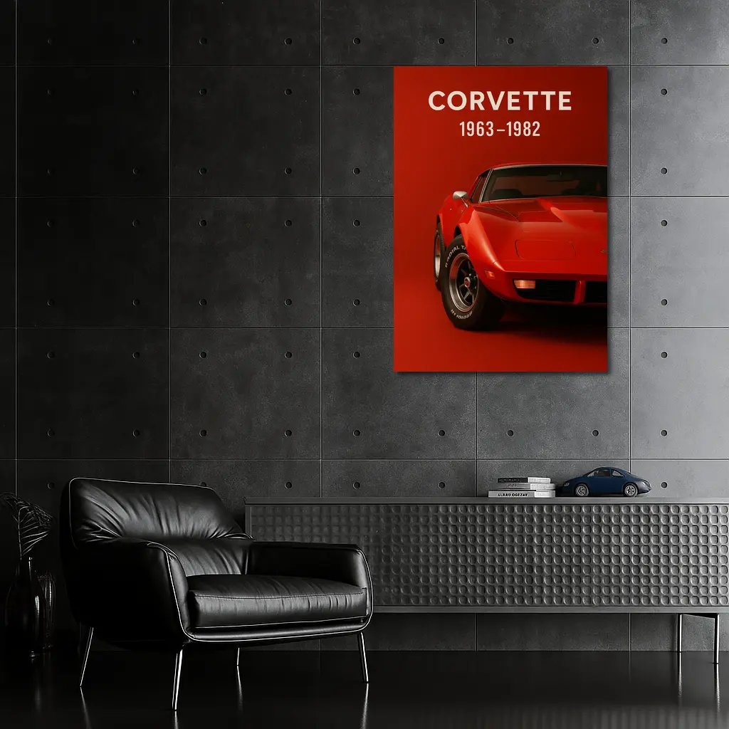 Chevrolet Corvette Classic Red Muscle Car Art – Wall Art