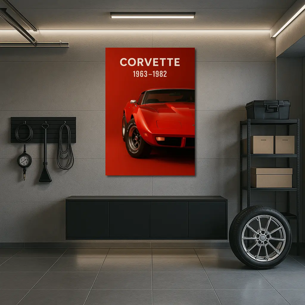 Chevrolet Corvette Classic Red Muscle Car Art – Wall Art