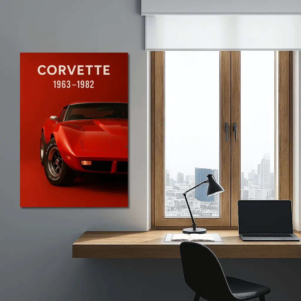 Chevrolet Corvette Classic Red Muscle Car Art – Wall Art