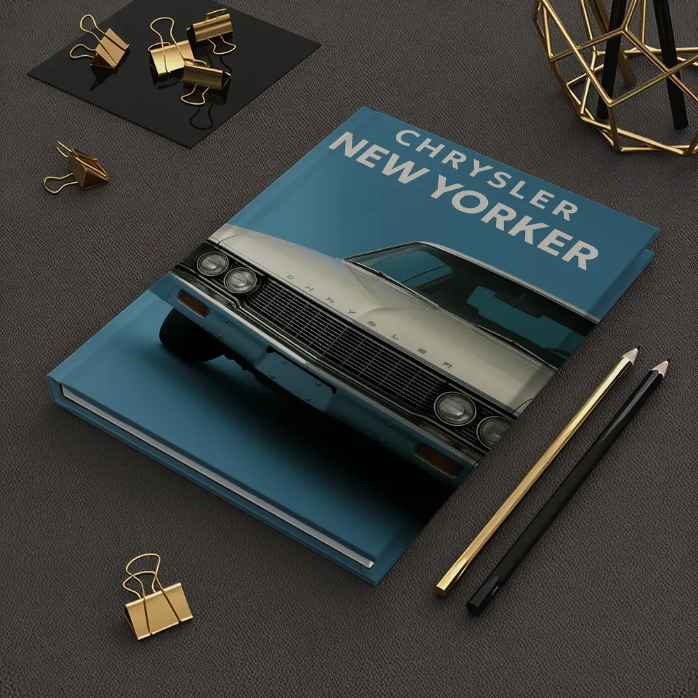 Chrysler New Yorker Classic Car Blue Background – Notebooks