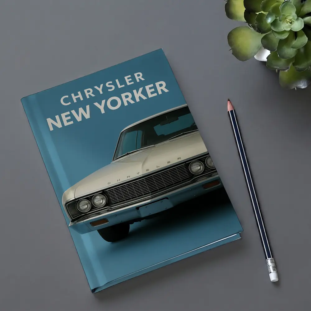 Chrysler New Yorker Classic Car Blue Background – Notebooks