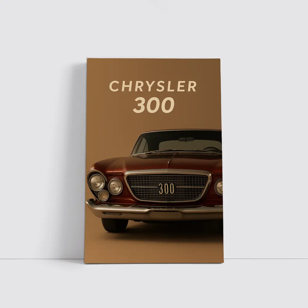 Chrysler 300 Classic Car Beige Background – Wall Art